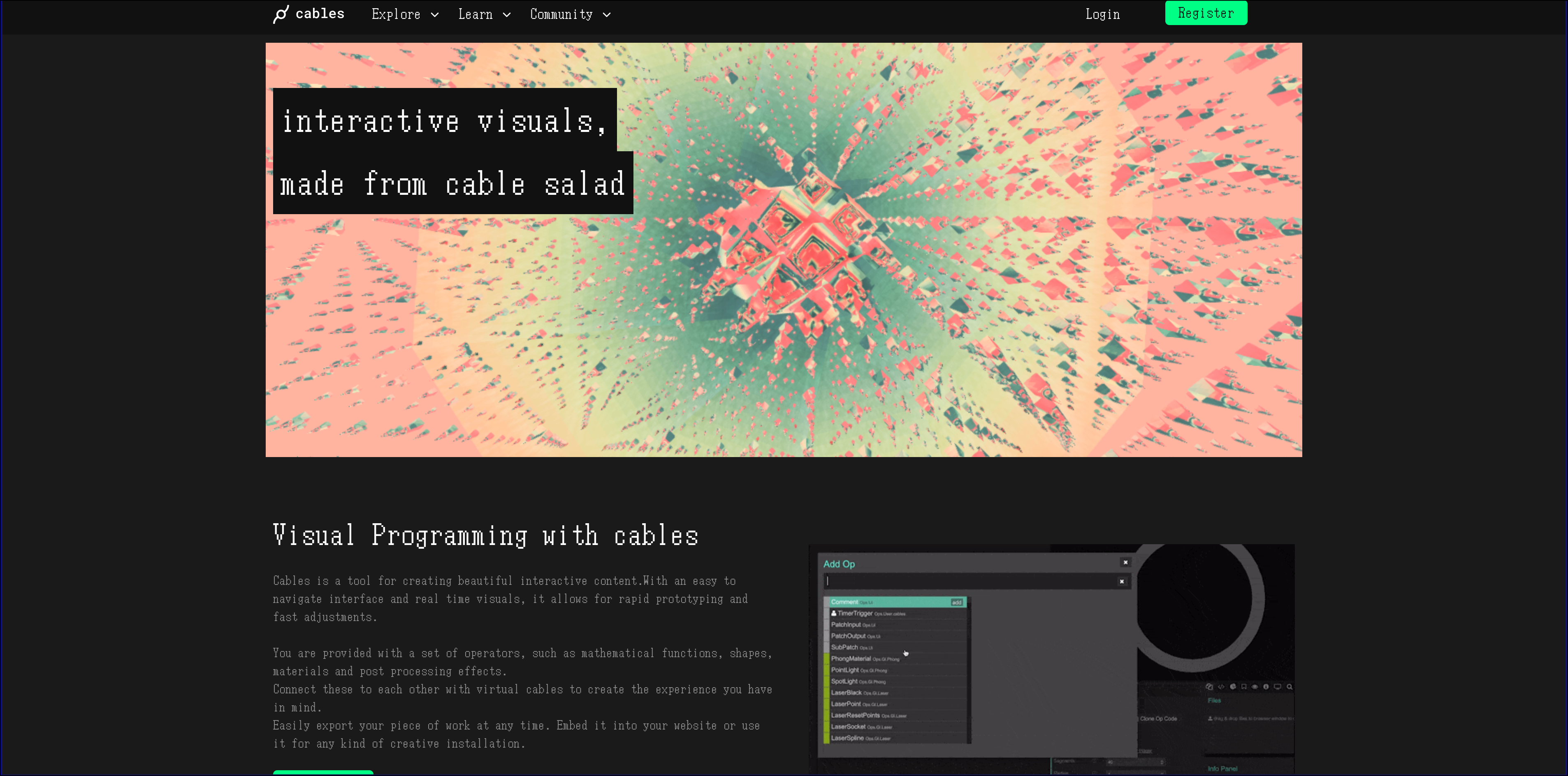 Screenshot of Cables.gl