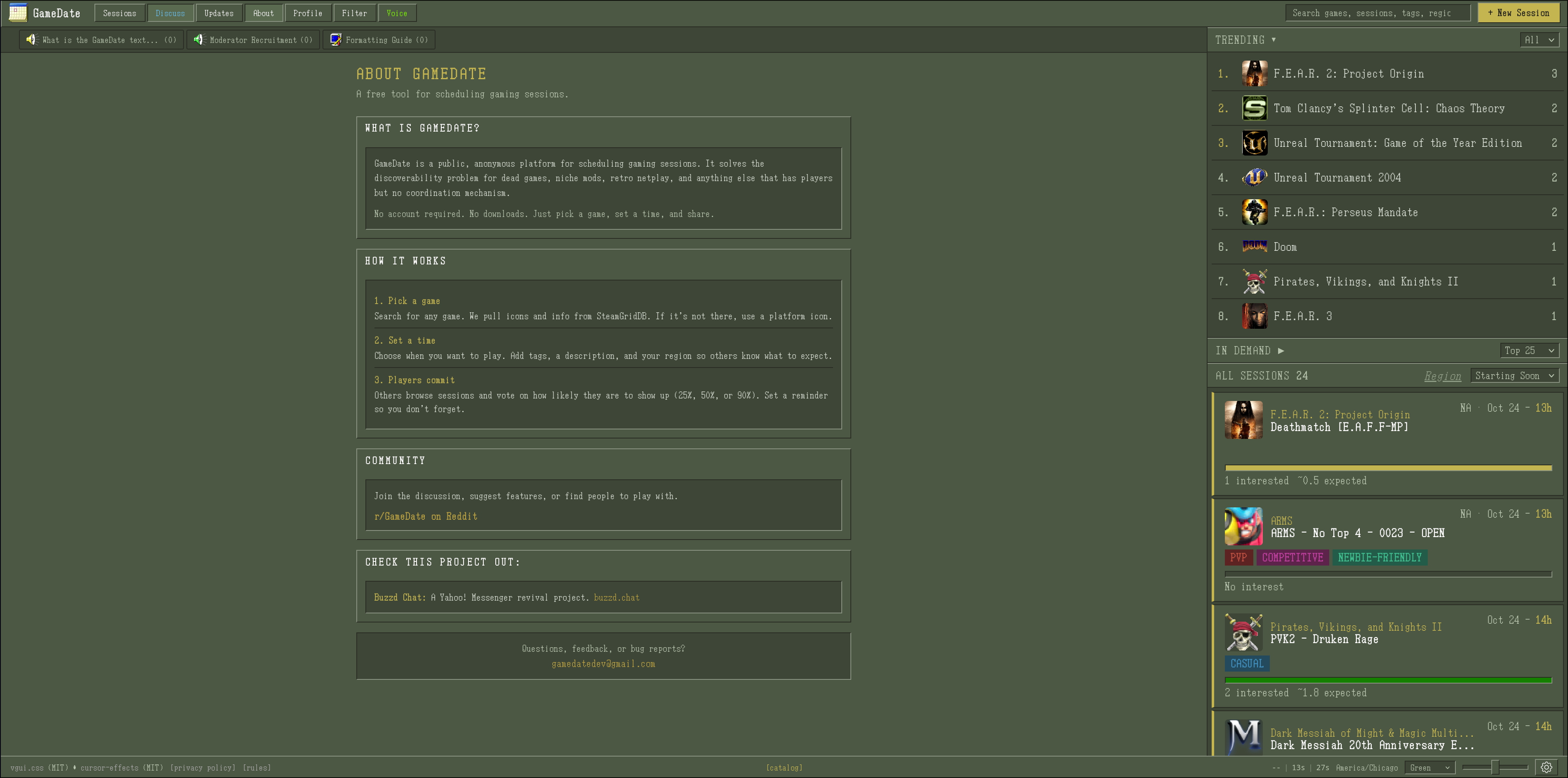 Screenshot of GameDate